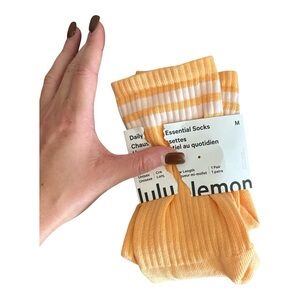 lululemon athletica Women's Casual Socks - Yellow and White